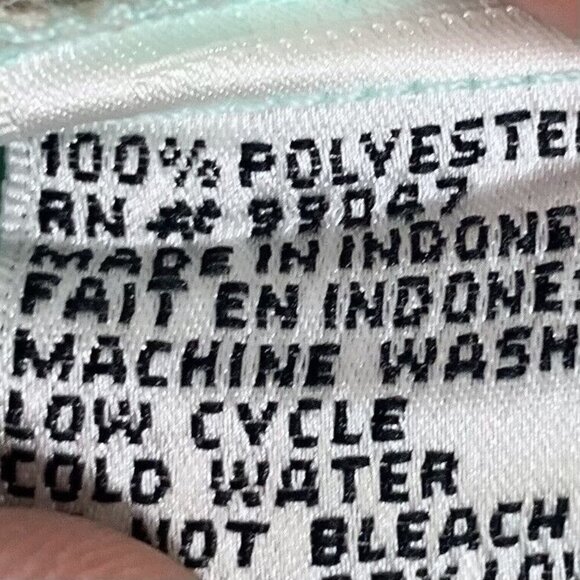 Jaipur Size Medium Tank Top Ruffled Neckline Crinkle Shirt Blue Green Brown - Picture 4 of 4